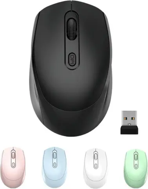 M107 2.4GHz Wireless Optical Mouse with Adjustable DPI, Ergonomic Design and USB Receiver
