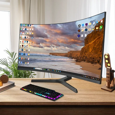 PAKCAI 34-Inch 1500R Curved Ultrawide UWQHD Gaming Monitor – 3440 × 1440 Resolution, 165Hz Refresh Rate, VA Panel, 4ms Response Time, 99% sRGB, DisplayPort
